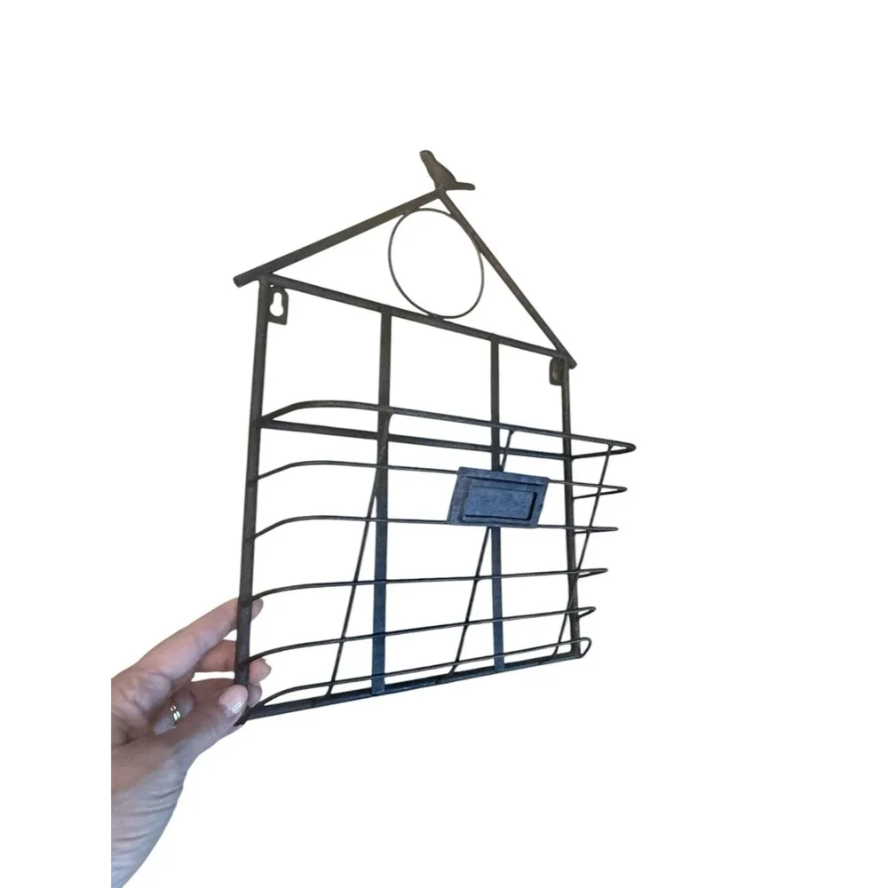 Decorative‎ Garden Bird House Iron Wall Mail Paper Holder